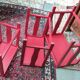 Lot de 3 tables gigognes d'esprit chinoise