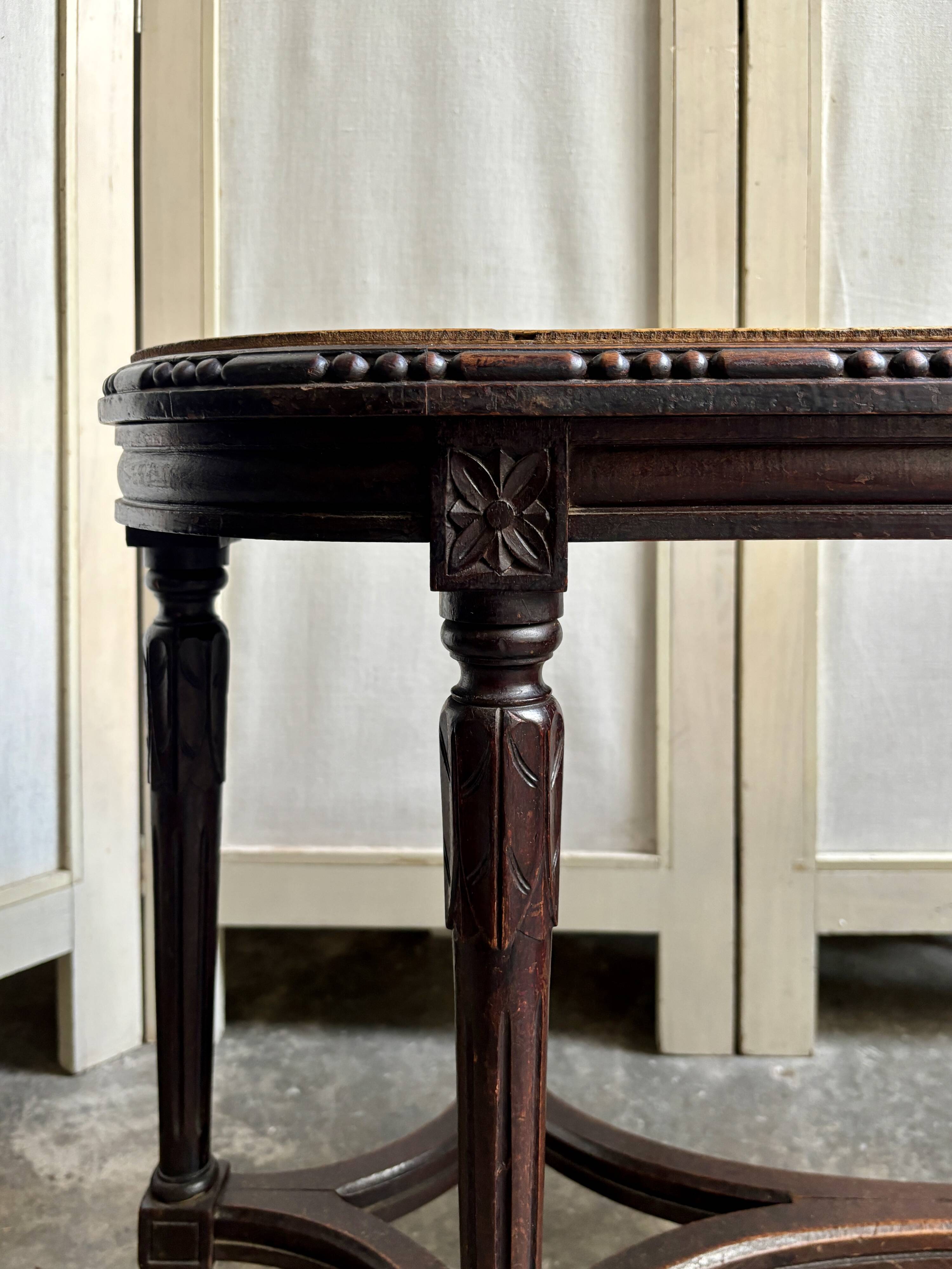 Dark wood piano bench