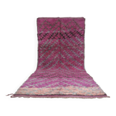Purple Vintage Moroccan Rug 185 x 437 cm - Large Berber Wool Rug Handmade