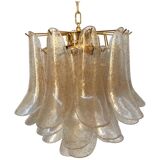 Clear and gold “selle” murano glass chandelier d50