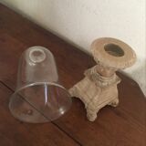 Indian candlestick wood and glass