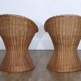 Paire de fauteuils en rotin de Bengt Ruda 1960