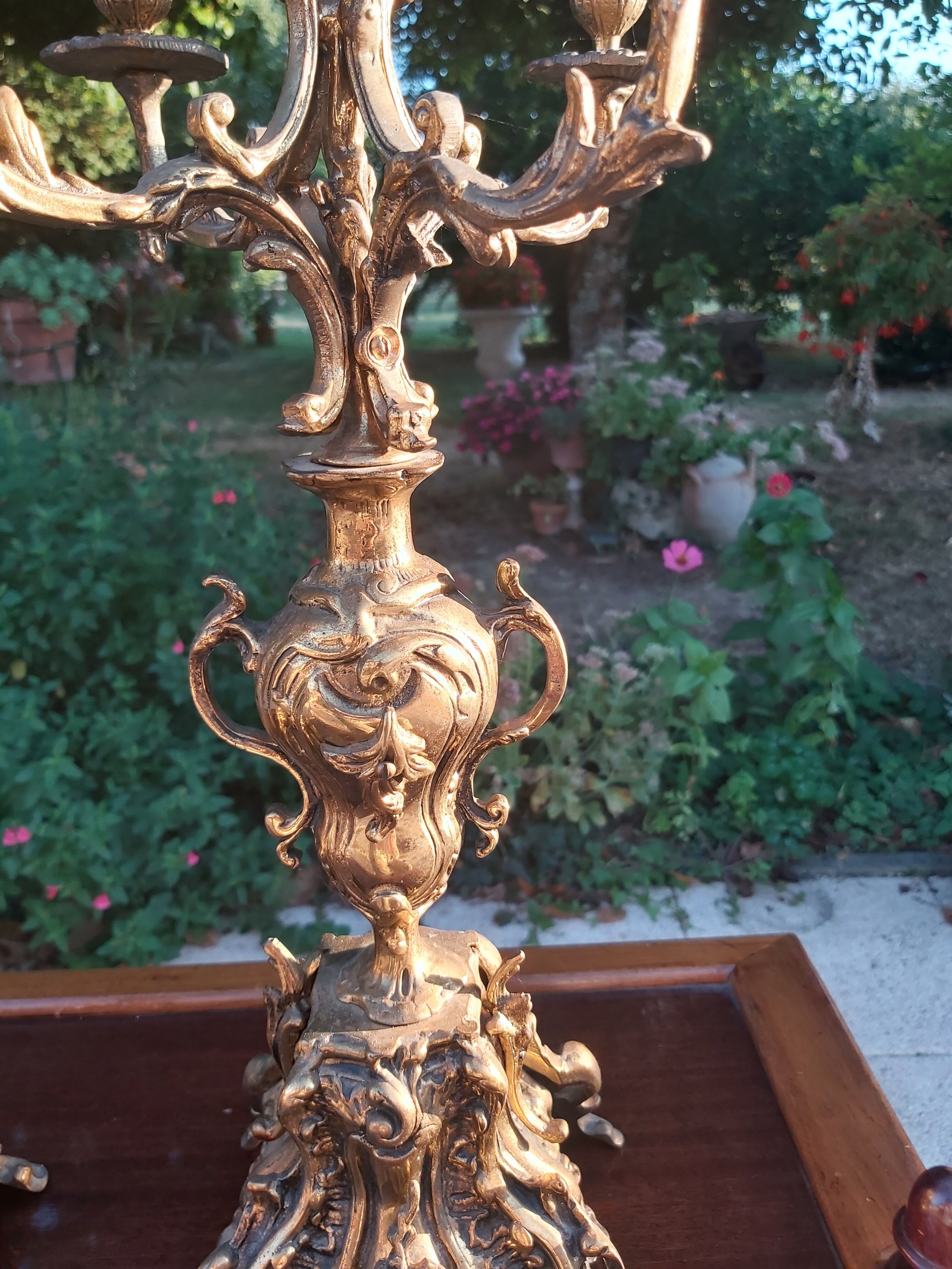 Pair of bronze candelabra nineteenth century
