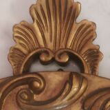 Witch mirror in gilded resin 60s