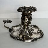 Silver metal candle holder