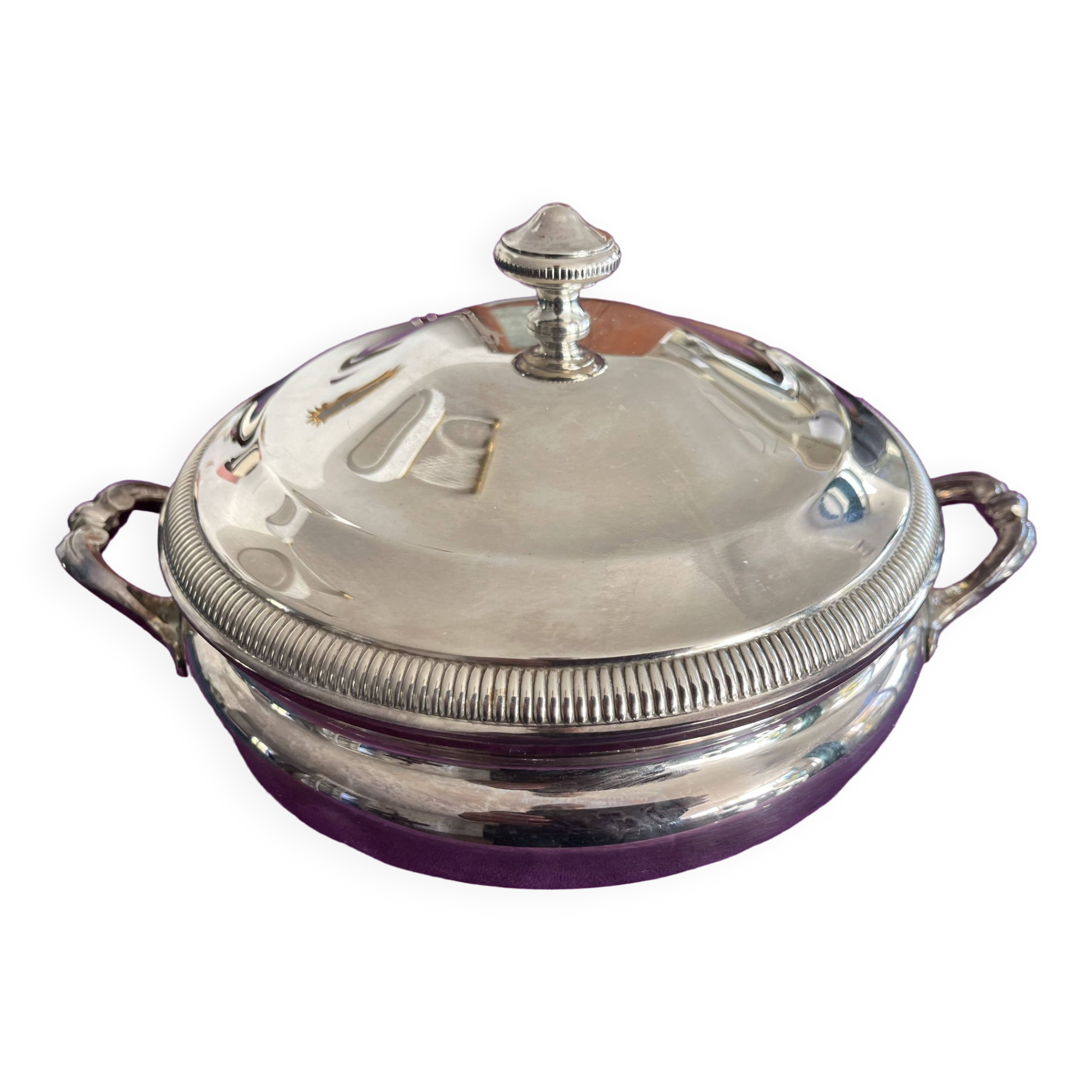 Silver metal tureen