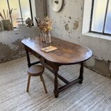 19th century oval solid oak table
