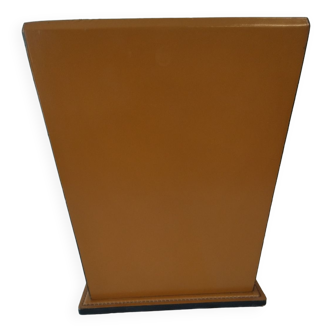 Leather wastebasket