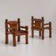 Brutalist Armchairs in Saddle Leather, Hungary, 1970s