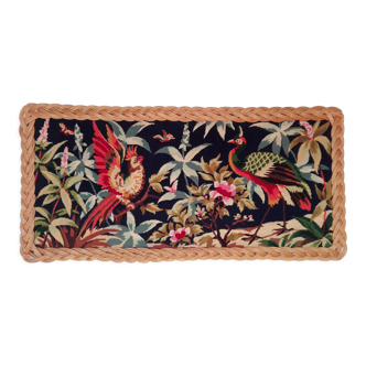 Tableau canevas « oiseaux de paradis » , vintage 1960