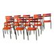 Lot de 12 chaises métal