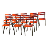 Set of 12 metal chairs