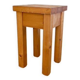 Brutalist solid pine stool