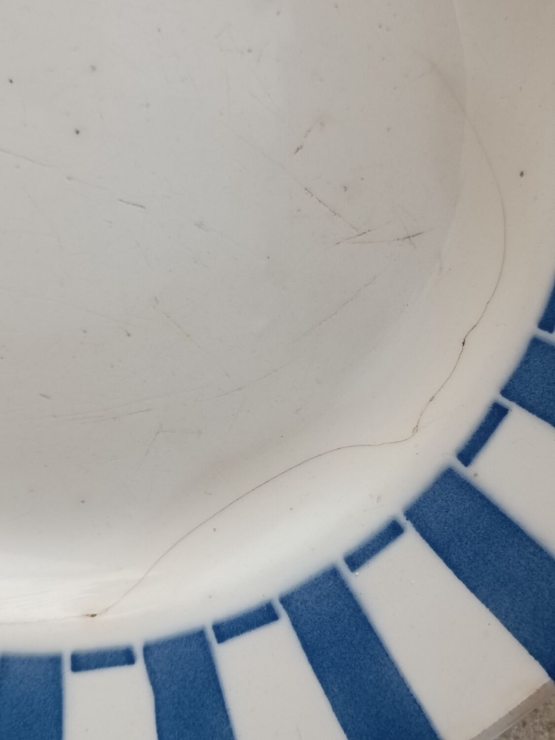 Digoin striped plate and bowl