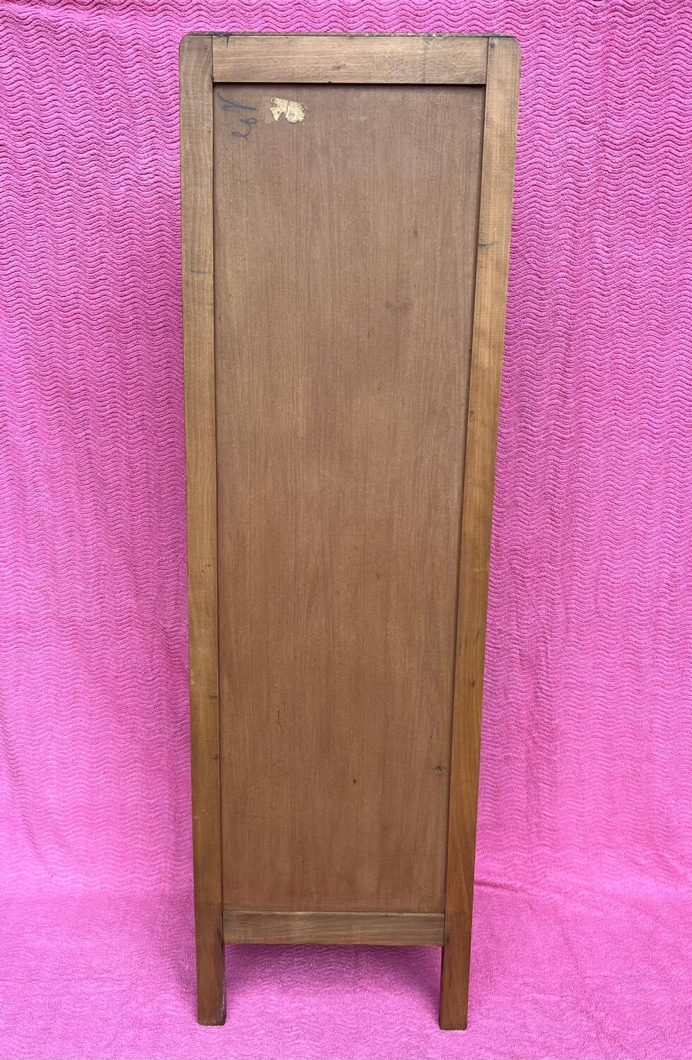 High wooden shelf with compass base vintage 1950