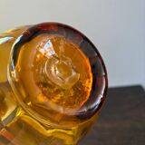 Vintage orange mouth-blown glass pitcher