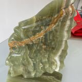 Sculpture  Visage Indien en Onyx Vert