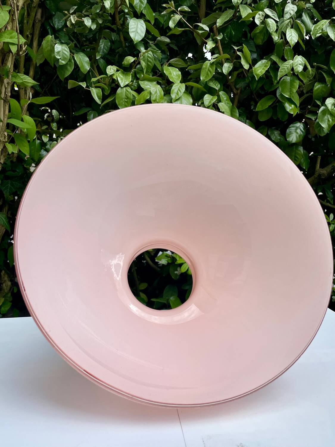 Abat-jour en opaline rose poudré