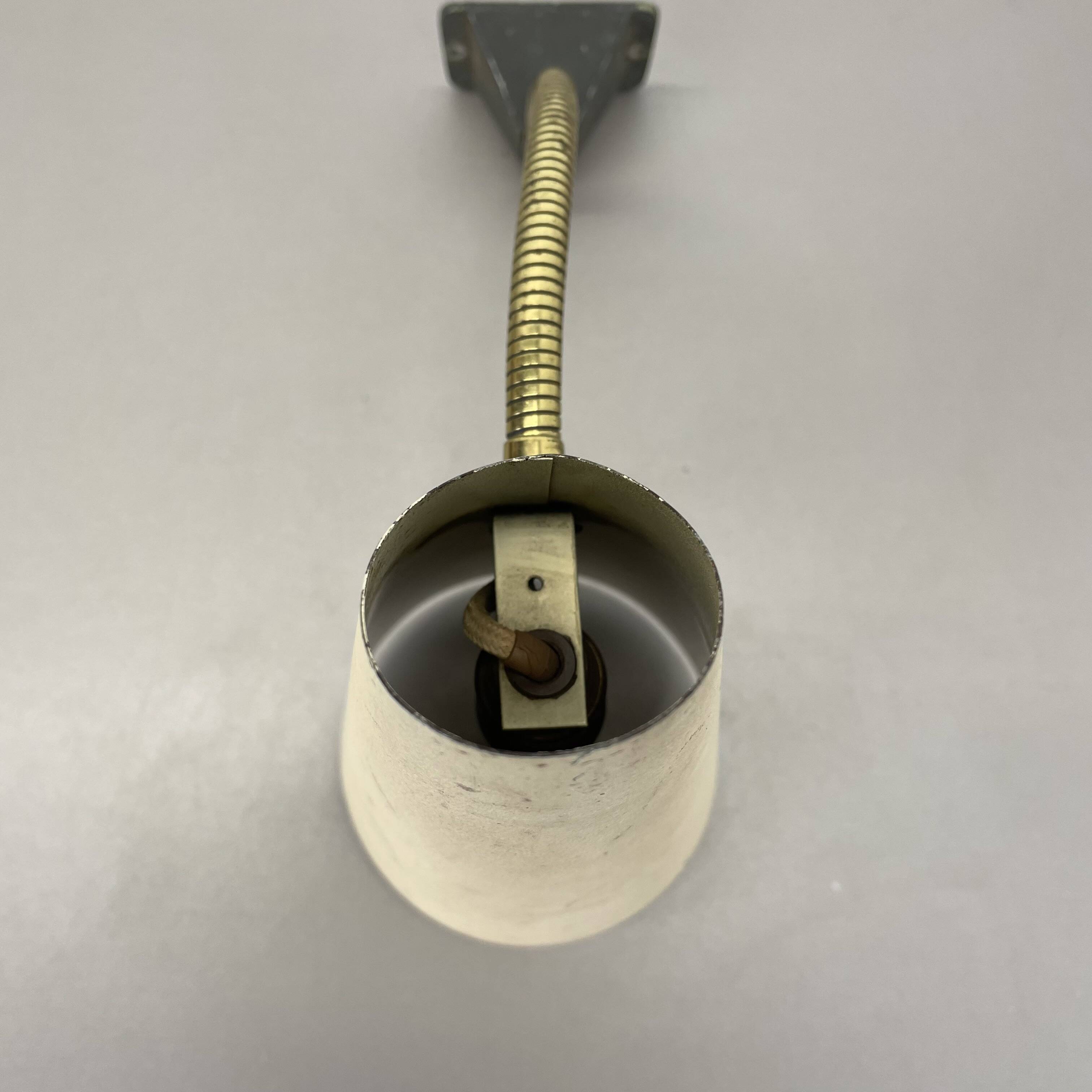 Rare adjustable diabolo brass stilnovo style wall ceiling light, italy 1950