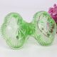 Salt and Pepper Servant in green glass, molded glass, vintage French, authentic