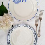 Old flat plates mismatched in earthenware