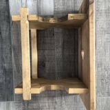 Low rectangular wooden stool