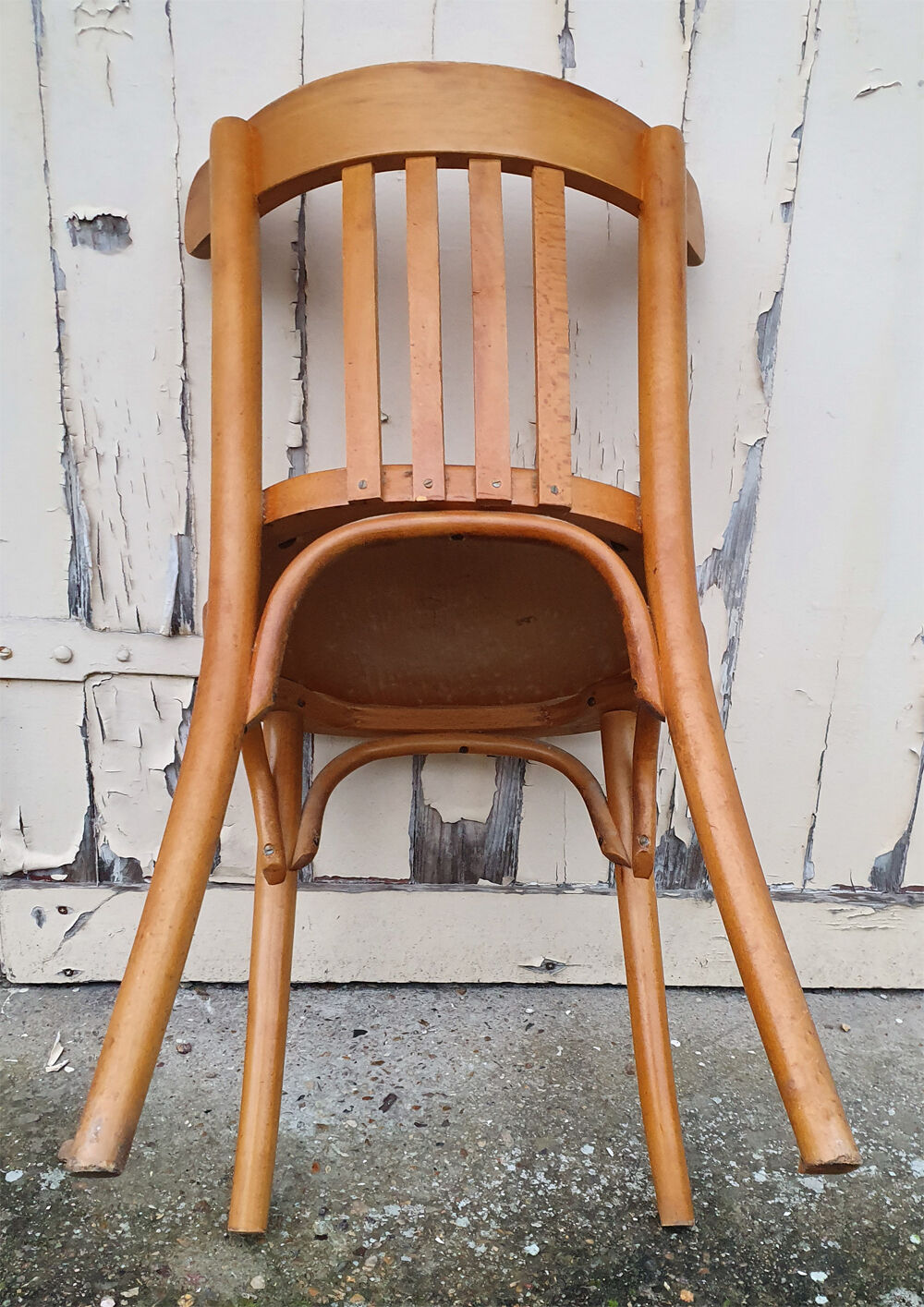 Vintage Baumann bistro chair blond wood