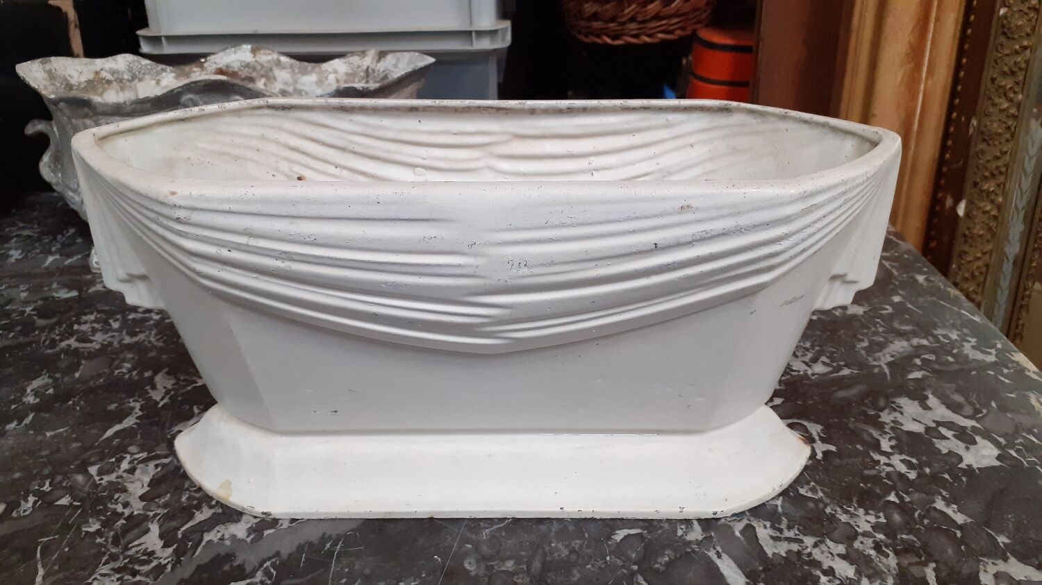 Art deco cast iron planter