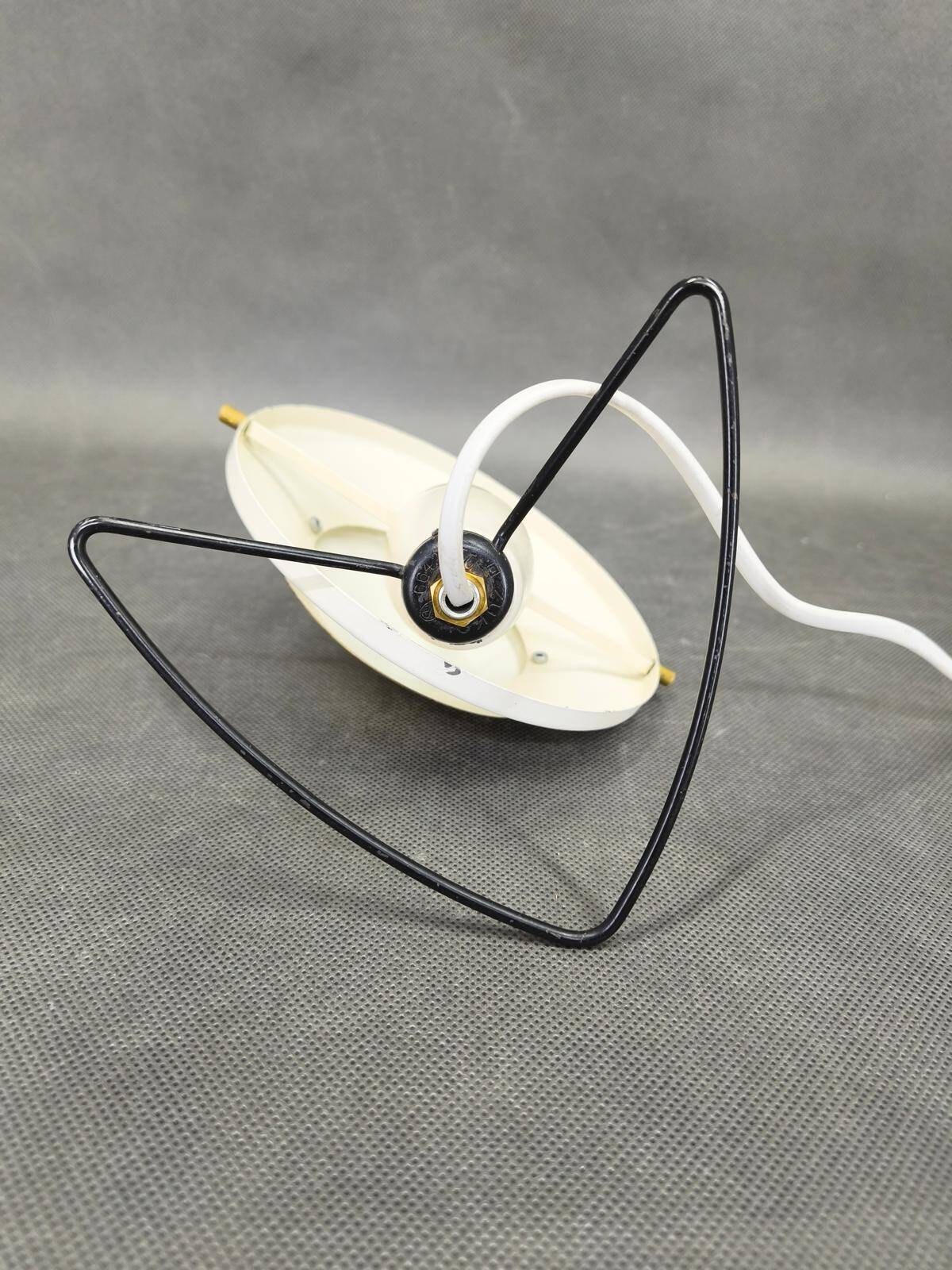 Zukov Czech Space Age Table Lamp, Brass and White Metal, 1970s