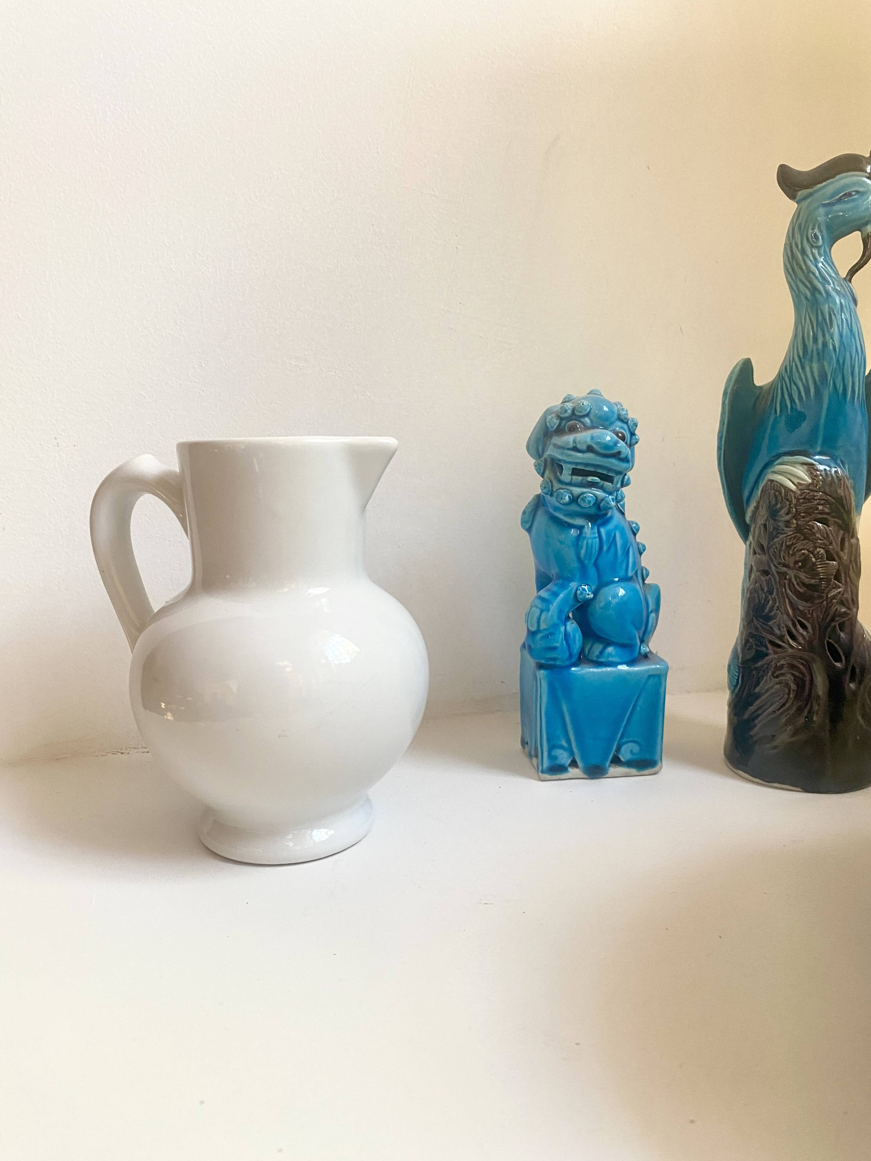 Enamelled earthenware pitcher, Danish style