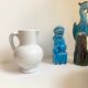 Enamelled earthenware pitcher, Danish style