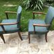 Pair of bridge armchairs in green skaÏ