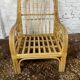 Fauteuil chauffeuse vintage en rotin des années 70