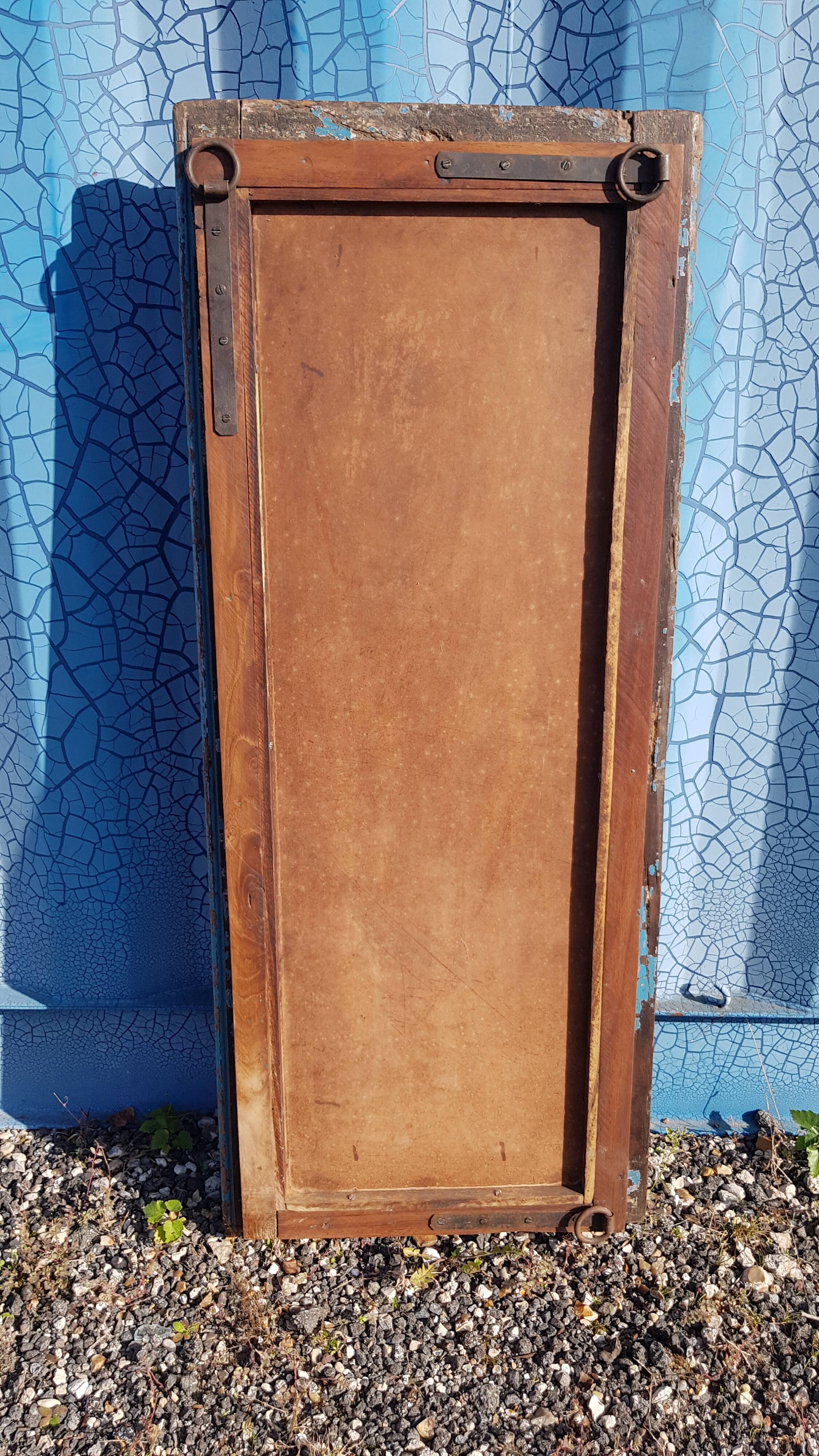 Miroir fenêtre grillagée en teck birman