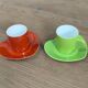 Two cups and saucers in porcelaine Yves Saint Laurent