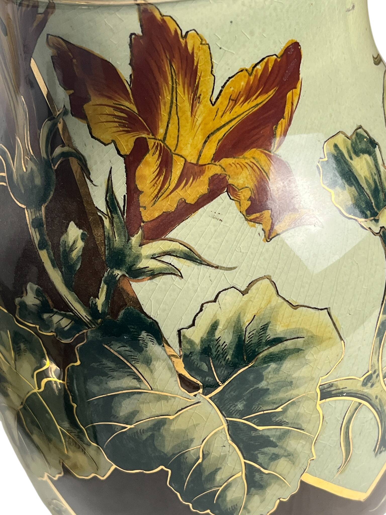 Art Deco, pair of Lunéville earthenware vases circa 1930