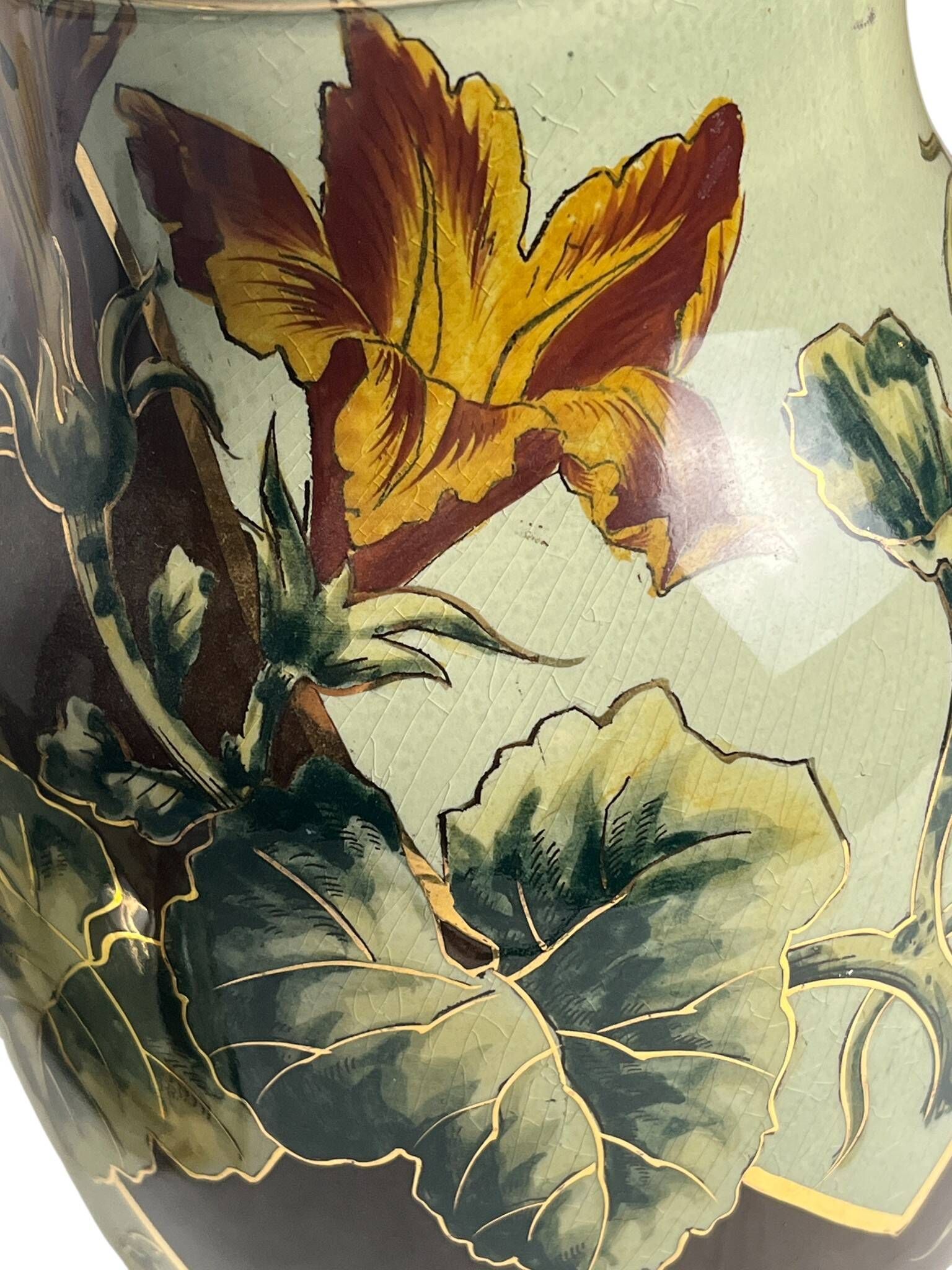 Art Deco, pair of Lunéville earthenware vases circa 1930