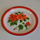 Vintage sheet metal enamelled floral tray