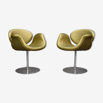 Set of 2 tulip armchair swivel limited edition by Pierre Paulin for Artifort 1965