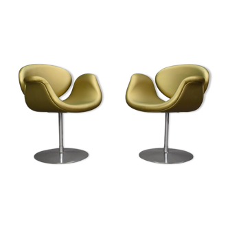 Set of 2 tulip armchair swivel limited edition by Pierre Paulin for Artifort 1965