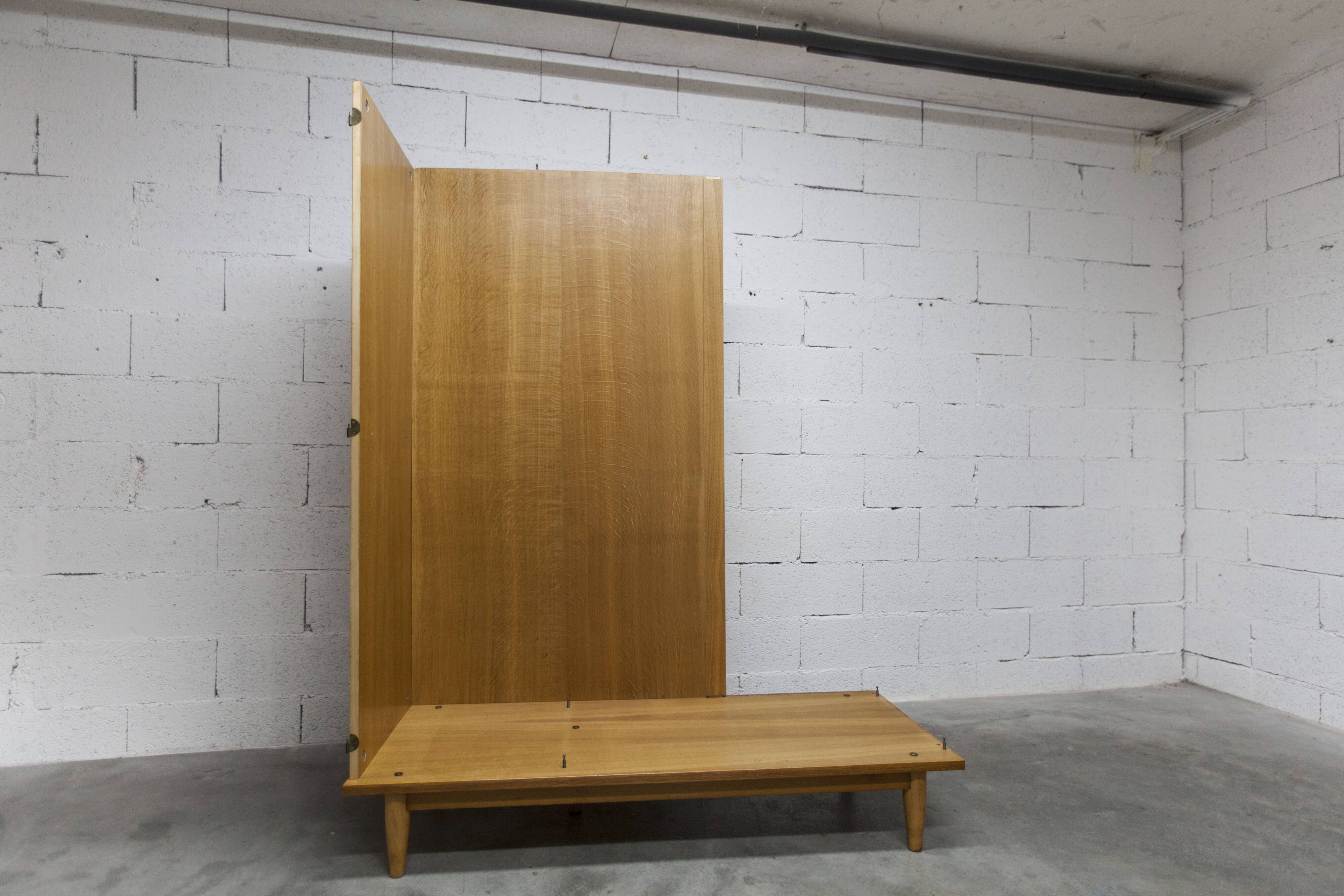 Scandinavian 3-door wardrobe in blond teak