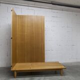 Armoire scandinave 3 portes en teck blond