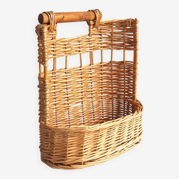 Hanging rattan shelf basket