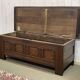 19th century Breton oak storage bench