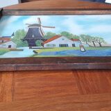 1930s tray, glass, painted wood