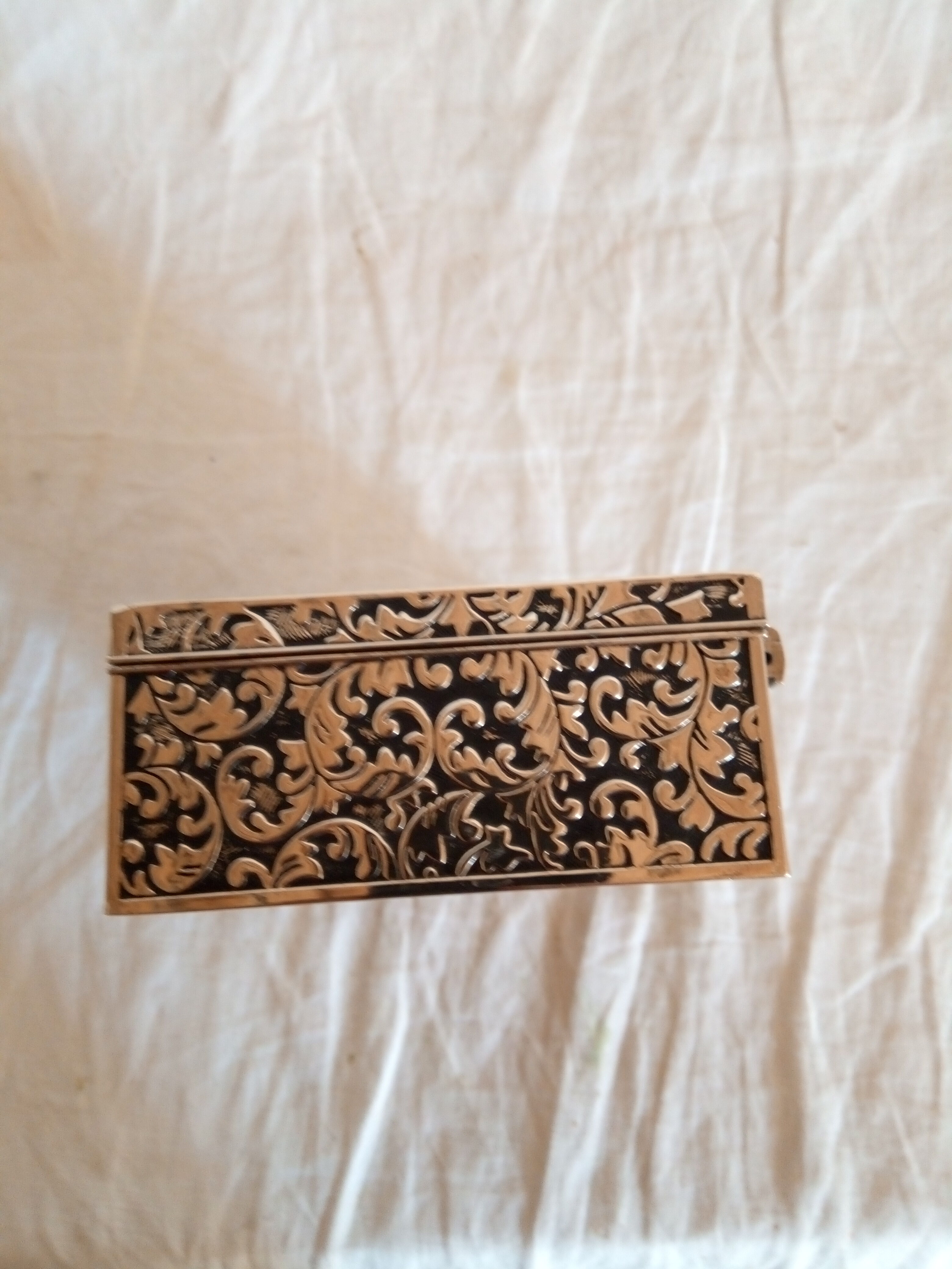 Silver metal jewelry box from the 50s