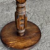 1930s carved wooden side table - oak and pine