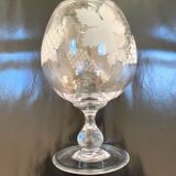 Large engraved grape crystal bowl St Hilaire