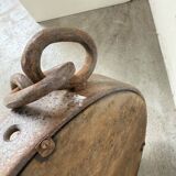 Brutalist mirror with metal chain from the 50s