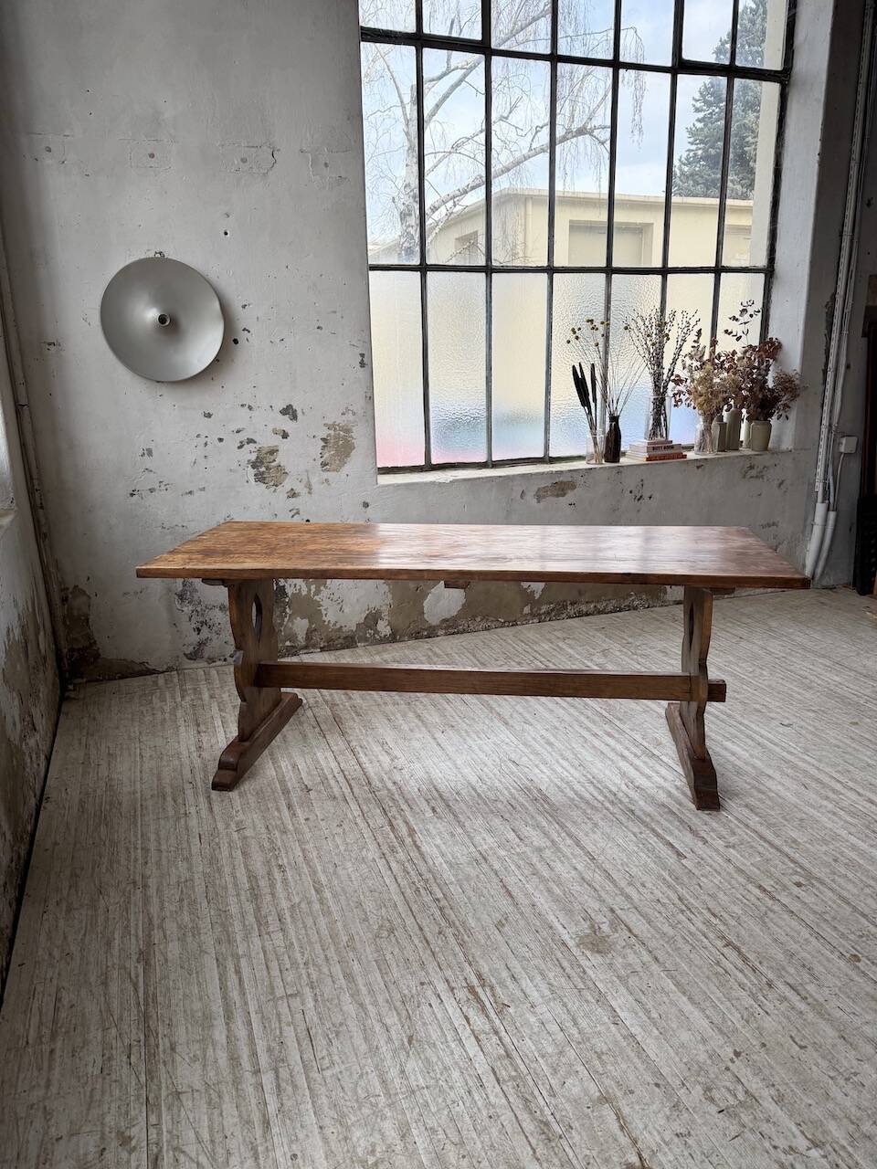 Monastery-style farmhouse table, pine, 210cm